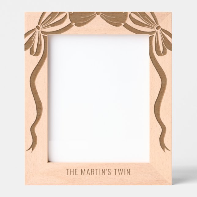 Cute Coquette Bow Laser Picture Engraved Frames (Front)