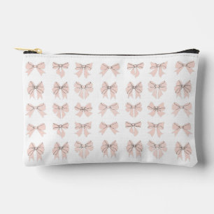 Cute Coquette Bow Pink Blush Accessory Pouch