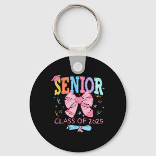 Cute Coquette Bow Senior 2025 Cl Of 2025 Graduatio Keychain
