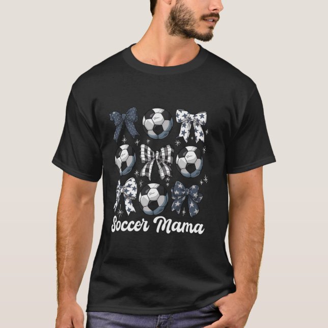 Cute Coquette Bow Soccer Mama Cool Soccer Season L T-Shirt (Front)