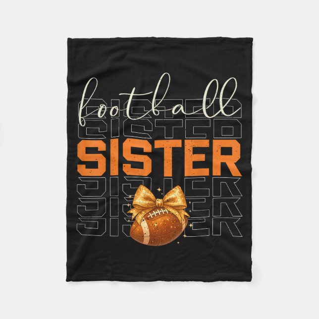 Cute Coquette Bow Srt Fantasy Football Sister Foot Fleece Blanket (Front)