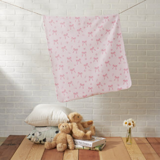 Cute Coquette Bows and Blossoms Baby Blanket