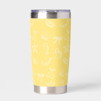 Cute Coquette Bows and Cherries Pattern Travel Tum Insulated Tumbler