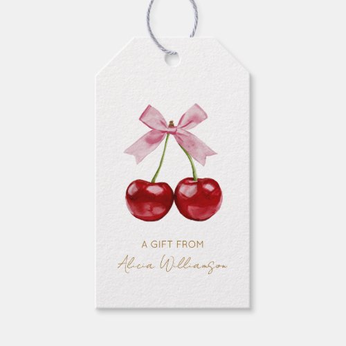 Cute Coquette Cherries Personalized Gift From  Gift Tags