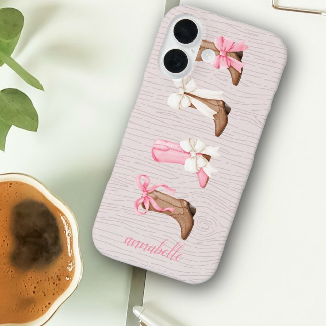 Cute Coquette Cowgirl Boots Personalized  Case-Mate iPhone Case (Cute Coquette Cowgirl Boots Personalized iPhone Case)