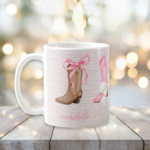 Cute Coquette Cowgirl Boots Personalized Coffee Mug