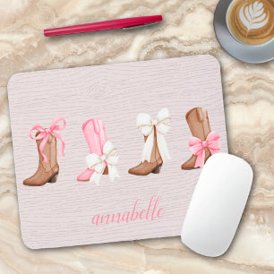 Cute Coquette Cowgirl Boots Personalized Mouse Pad