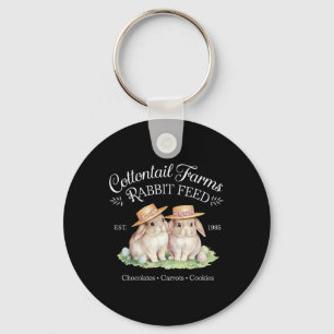 Cute Coquette Easter Cottontail Farms Bunny Women  Keychain