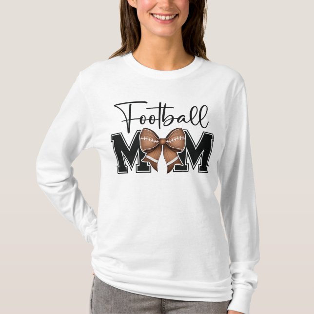 Cute Coquette Football Mom T-Shirt (Front)