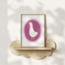 Cute Coquette Goose Nursery Art