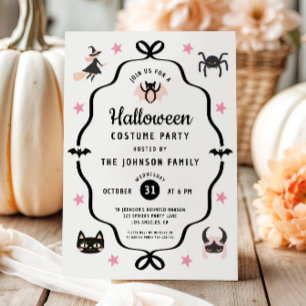 Cute Coquette Halloween Costume Party Invitation
