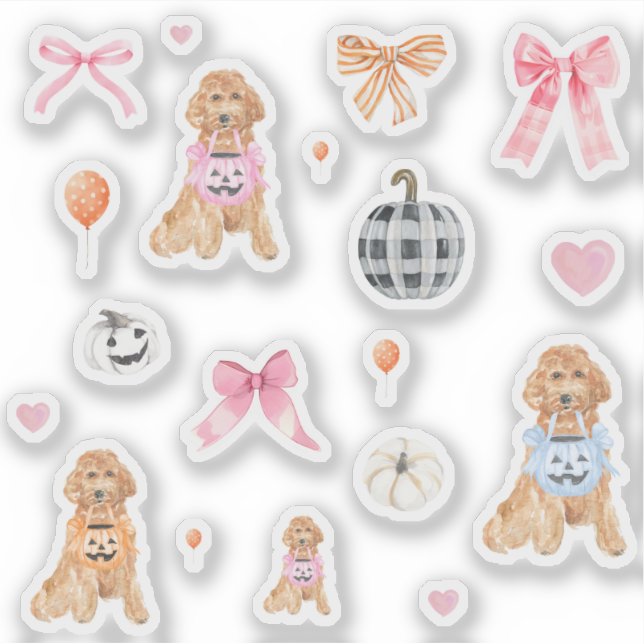 Cute Coquette Halloween Pumpkins   Sticker (Front)