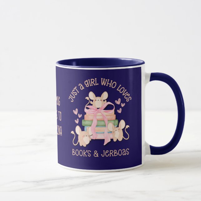Cute Coquette JUST A GIRL WHO LOVES JERBOAS Blue Mug (Right)