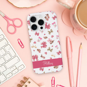 Cute Coquette Pink Bow Cowgirl Personalized iPhone 16 Pro Case