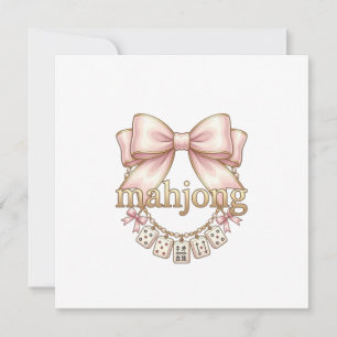 Cute Coquette Pink Bow Mahjong Charm Women's