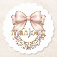 Cute Coquette Pink Bow Mahjong Charm Women's