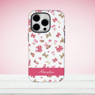 Cute Coquette Pink Cowgirl Personalized Tough iPhone 16 Pro Case