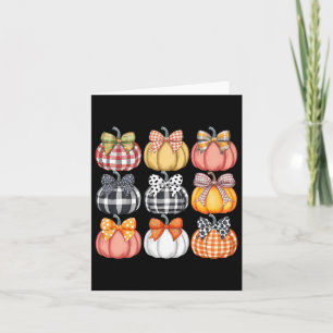 Cute Coquette Pumpkin Season Thanksgiving Autumn F Card