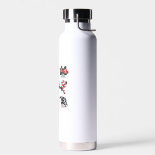Cute Coquette Red Xmas Santa Claus Cow Lover Chris Water Bottle