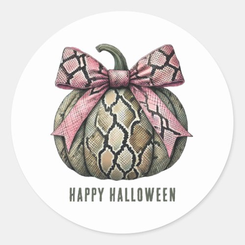 Cute Coquette Snake Skin Pumpkin Bow Sticker