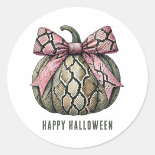 Cute Coquette Snake Skin Pumpkin Bow Sticker