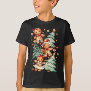 Cute Coquette Xmas Gingerbread Man Bow Christmas T T-Shirt