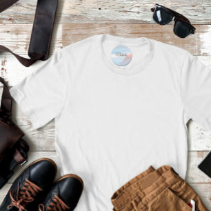 Cute coral abstract pastel minimalist name kids' labels