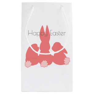 Cute Coral Bunnies - Easter Egg Hunt Small Gift Bag