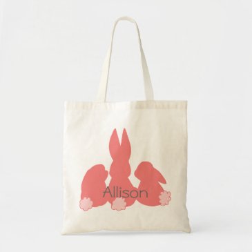 Cute Coral Easter Bunnies - Personalized