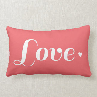 Cute Coral Love Heart Lumbar Pillow