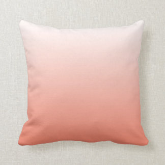 Cute Coral Ombre Throw Pillow