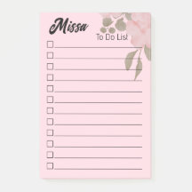 Cute Coral Watercolor To Do List Minmalist Modern
