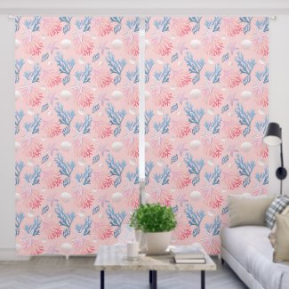 Cute Corals Seashells Oysters In Ocean Pastel Pink