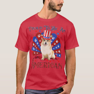 Cute Corgi American Flag Lover Happy 4th Of July45 T-Shirt