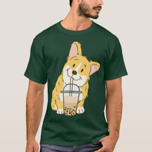 Cute Corgi And Boba Dog Bubble Milk Tea Lovers-713 T-Shirt