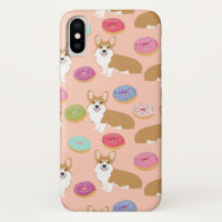 Cute Corgi and Donuts Food pattern iPhone XS Case