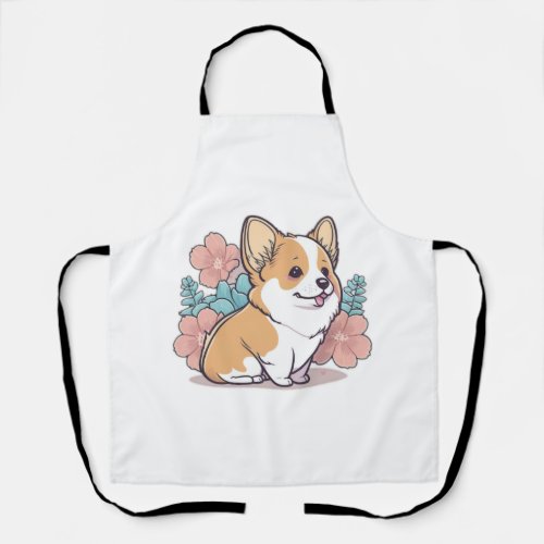 cute corgi  apron