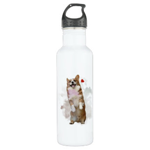 Cute Corgi Art Dog Owner Gift For Corgi Lover Stainless Steel Water Bottle