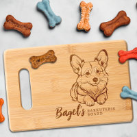 Cute Corgi Barkuterie Dog Treat Wood