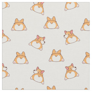 Cute Corgi Behinds Pattern Fabric