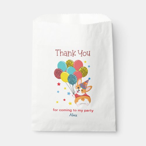 Cute Corgi Birthday Thank You Favor Bag