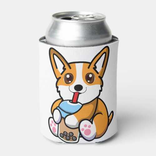 Cute Corgi Boba  Can Cooler