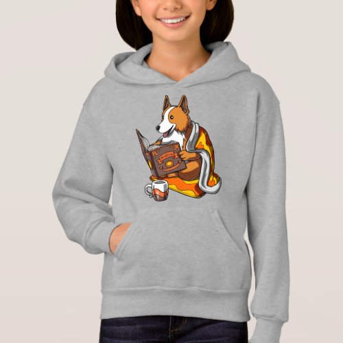 Cute Corgi Book Reading Dog Funny Pet Hoodie