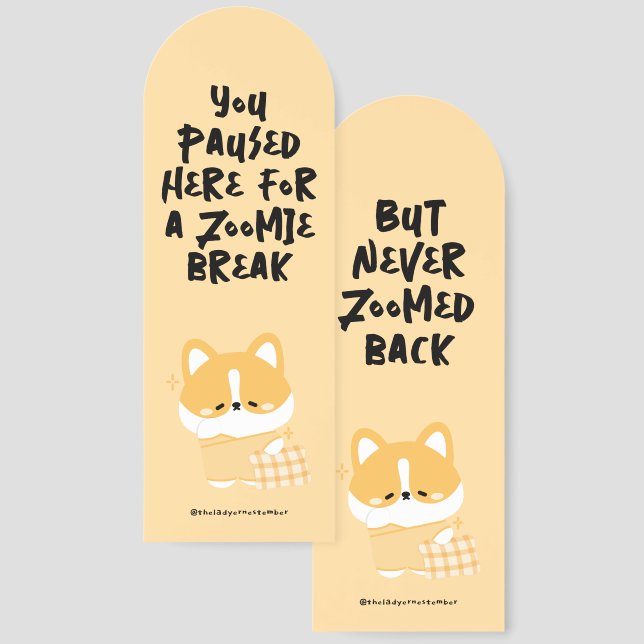 Cute Corgi Bookmarks (Front & Back)