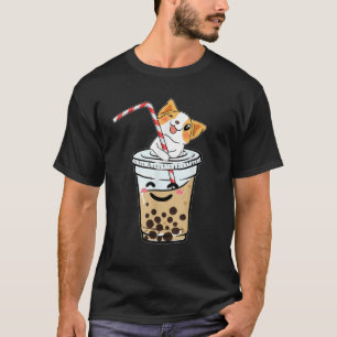 Cute Corgi Bubble Tea Boba Welsh Dog Gift for Men T-Shirt