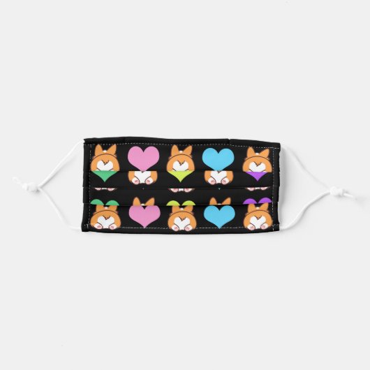 Cute Corgi Butt Adult Cloth Face Mask (Front, Folded)