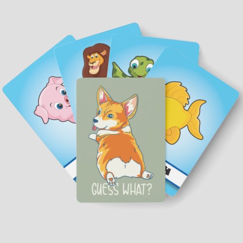 Cute Corgi Butt Guess What Gag Family Matching Game Cards