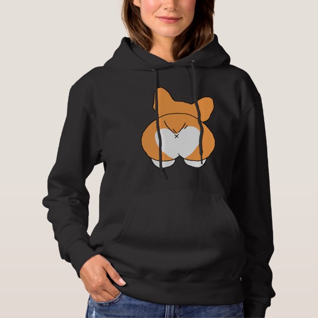 Cute Corgi Butt Regular Hoodie (Front)