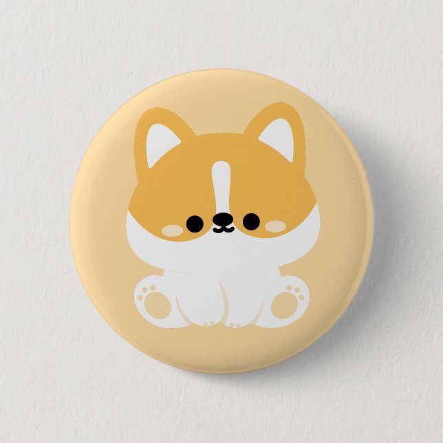 Cute Corgi Button (Front)