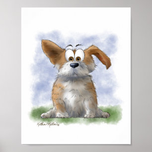 Cute Corgi Cartoon Poster